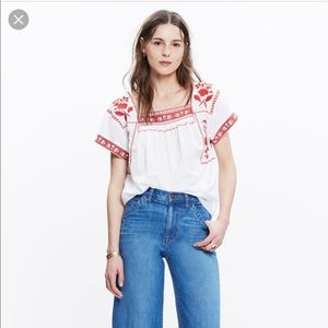 Madewell embroidered top